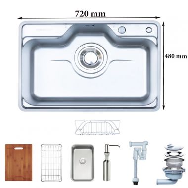 Chậu Rửa Bát 1 Hố Nobinox LIKEN NL724D