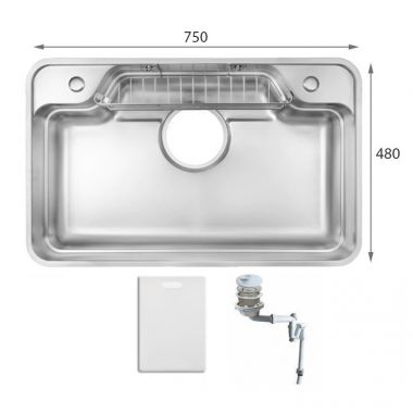 Chậu Rửa chén 1 Hố GrandX GX7548JP Hikari