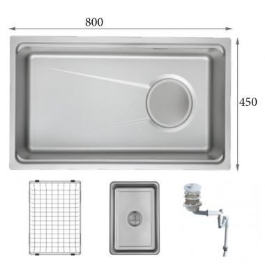 Chậu Rửa chén 1 Hố GrandX GX8045LV Volcano