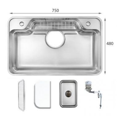 Chậu Rửa chén 1 Hố GrandX GX7548JP Hikari