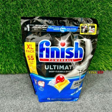 Viên Rửa Chén Finish Ultimate 55V Hương Chanh