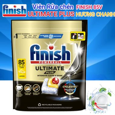 Viên Rửa Chén Finish Ultimate Plus 85V Hương Chanh 