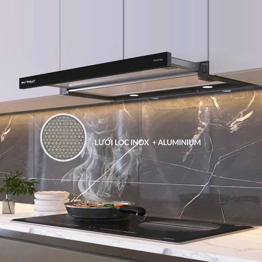 Máy Hút Mùi Âm Tủ Eurosun EH-70AF68B mặt kính đen