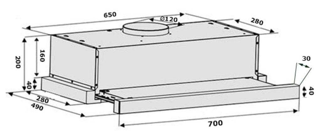 Kích Thước Của Máy Hút Mùi Pramie ALP9-700