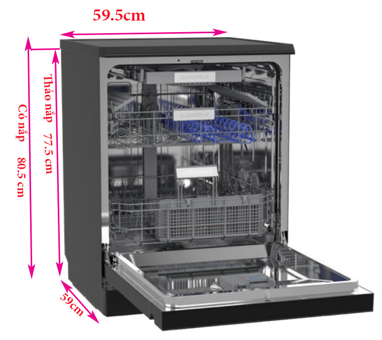 Kích Thước Của Máy rửa chén Eurogold EUW88TL15BPRO 