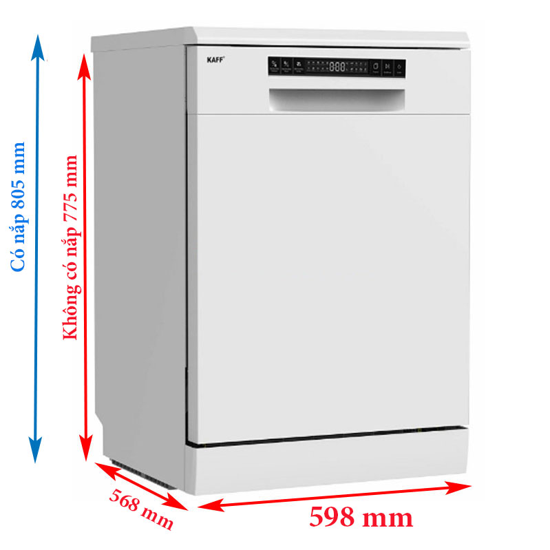 Kích Thước Của Máy Rửa Chén Kaff KF-SBL775W New Plus